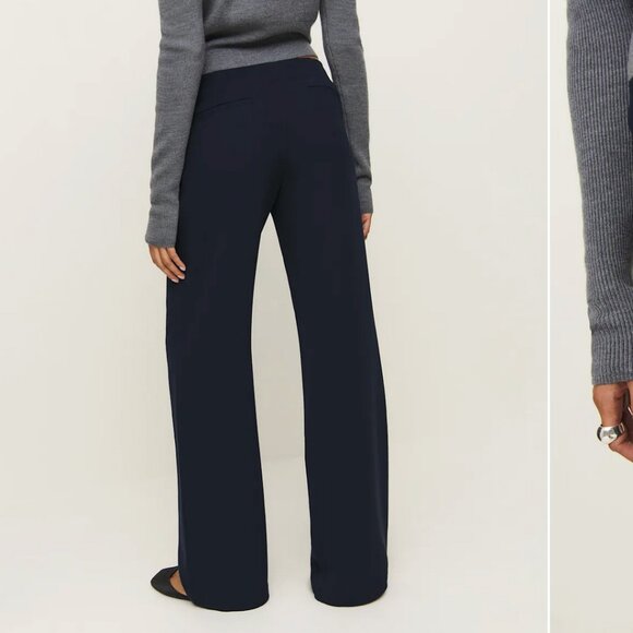 Reformation Vida Low Rise Pant Blue - Size 6 - Picture 3 of 5
